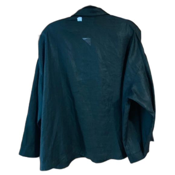 Vintage Gene Ewing Bis black linen swing coat size small - Picture 8 of 9